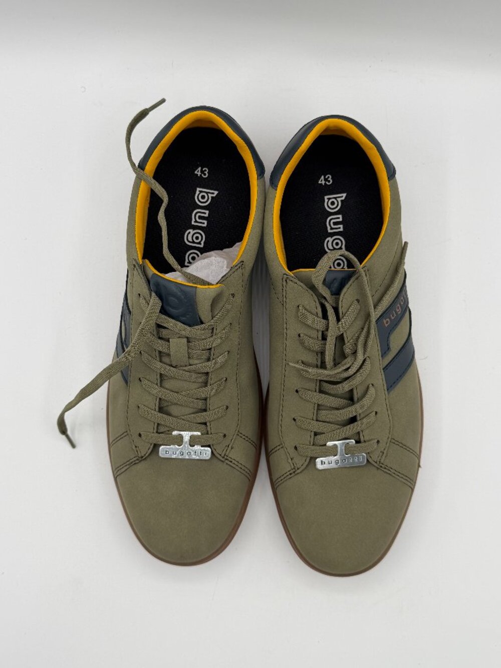 Bugatti Men's Casual Sneakers Size 43 EU / 10 US Green Gray Gum Sole New